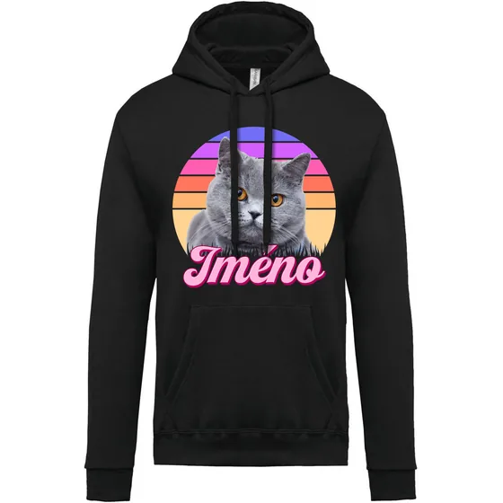 Dámská mikina Retrowave kočka