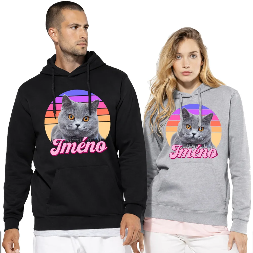 Dámská mikina Retrowave kočka