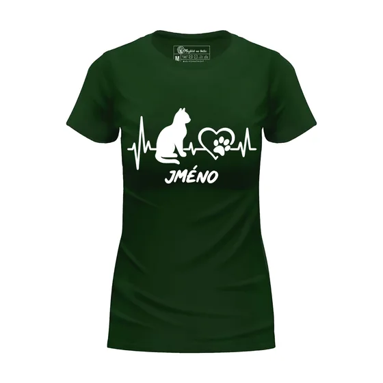Dámské tričko Cat Heartbeat
