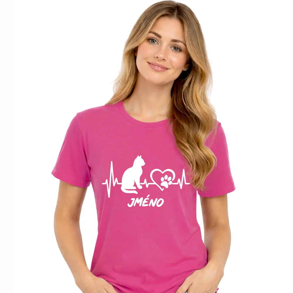 Dámské tričko Cat Heartbeat