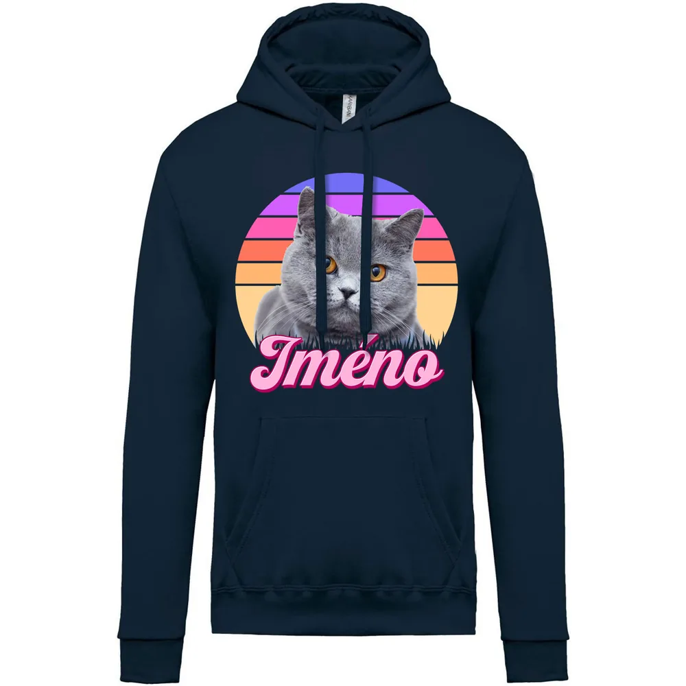 Dětská mikina Retrowave kočka