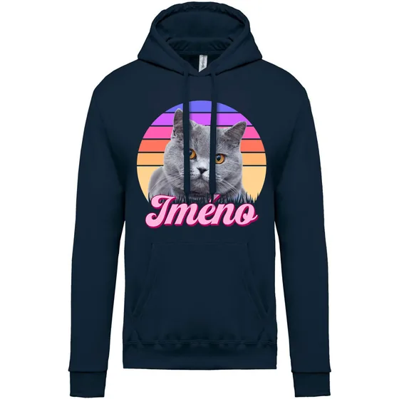 Dětská mikina Retrowave kočka