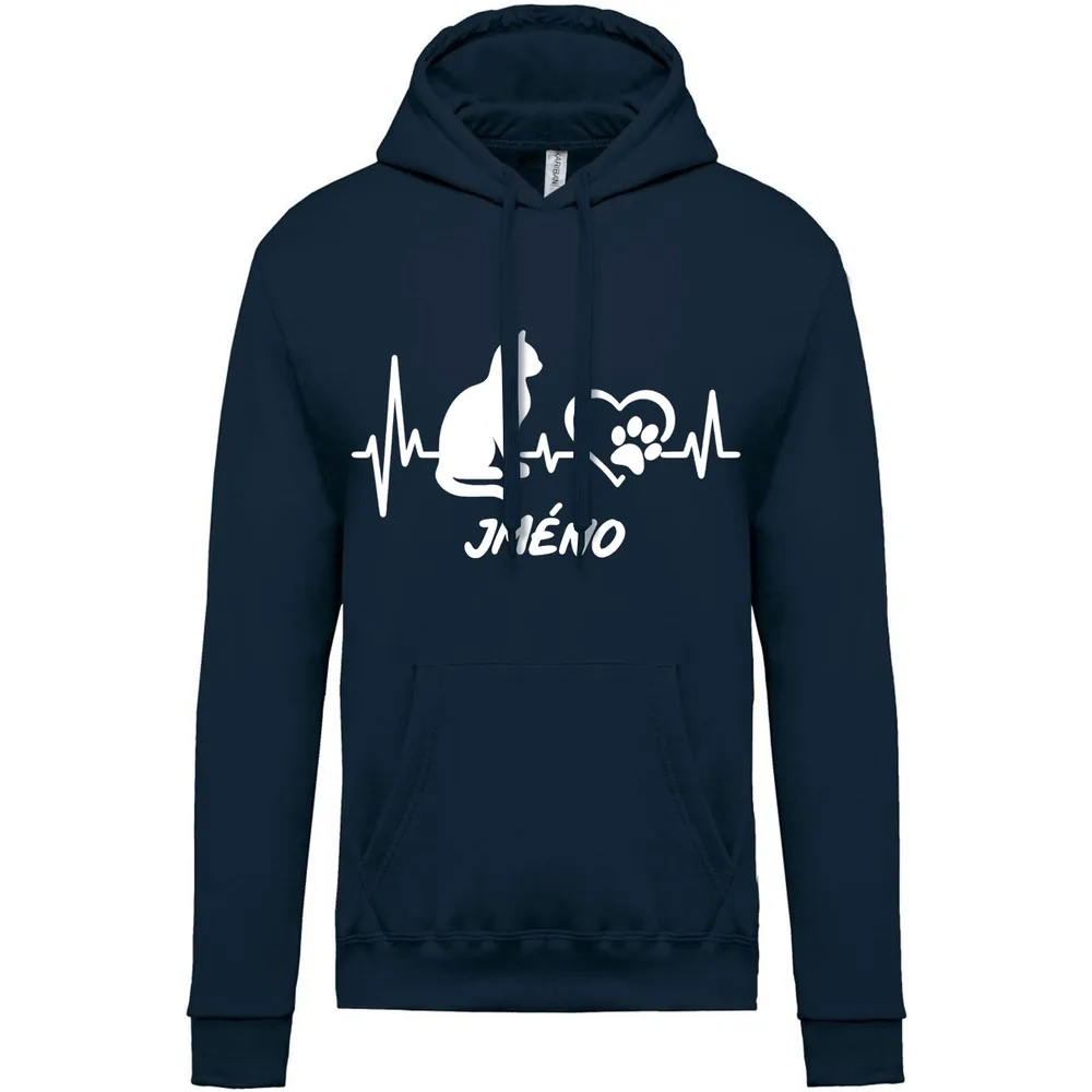 Pánská mikina Cat Heartbeat — Námořnická modrá