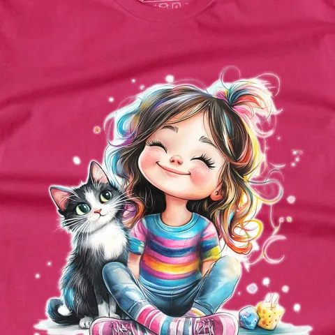 Motiv Girl With Cat — holčička s kočkou